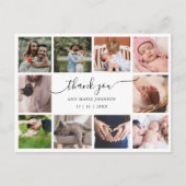 Elegant 10 foto collage Baby shower dank u Feestdagenkaart (Voorkant)