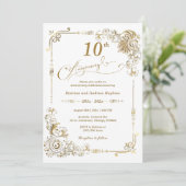 Elegant 10 jaar Jubileum Kaart (Staand voorkant)