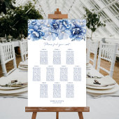 Elegant 10 Tafel Blauw Bloemen Trouwstoel Grafiek Poster