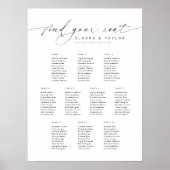 Elegant 10 tafels Welkom Zitplaatskaart Poster (Voorkant)