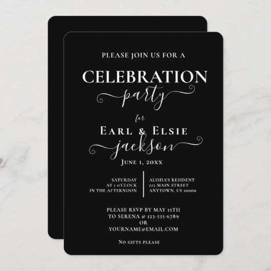 ELEGANT 10e JAAR BRUILOFT JUBILEUM Kaart (Voorkant / Achterkant)