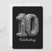 ELEGANT 10e JAAR BRUILOFT JUBILEUM Kaart (Achterkant)