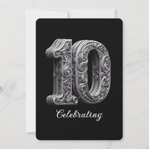 ELEGANT 10e JAAR BRUILOFT JUBILEUM Kaart