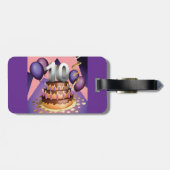 Elegant 10e Jubileum Celebration Cake Design Bagagelabel (Achterkant horizontaal)