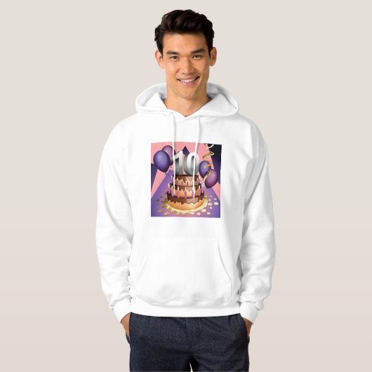 Elegant 10e Jubileum Celebration Cake Design Hoodie (Voorkant volledig)