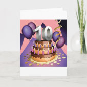 Elegant 10e Jubileum Celebration Cake Design Kaart (Voorkant)
