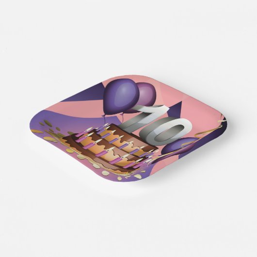 Elegant 10e Jubileum Celebration Cake Design Papieren Bordje (Gebogen)