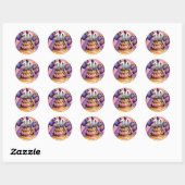 Elegant 10e Jubileum Celebration Cake Design Ronde Sticker (Vel)