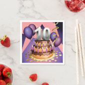 Elegant 10e Jubileum Celebration Cake Design Servetten (Insitu)