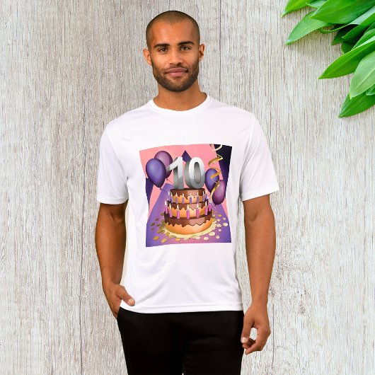 Elegant 10e Jubileum Celebration Cake Design T-shirt