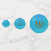 Elegant 10e Jubileum Gold & Turquoise Confetti (Voorkanten)