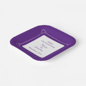 Elegant 10e Jubileum Romantische Harten Paarse Papieren Bordje (Gebogen)