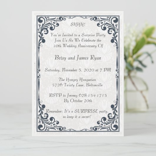 Elegant 10e Jubileum viering Kaart (Staand voorkant)