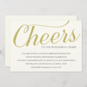 Elegant 10e trouwdagfeest kaart (Voorkant / Achterkant)