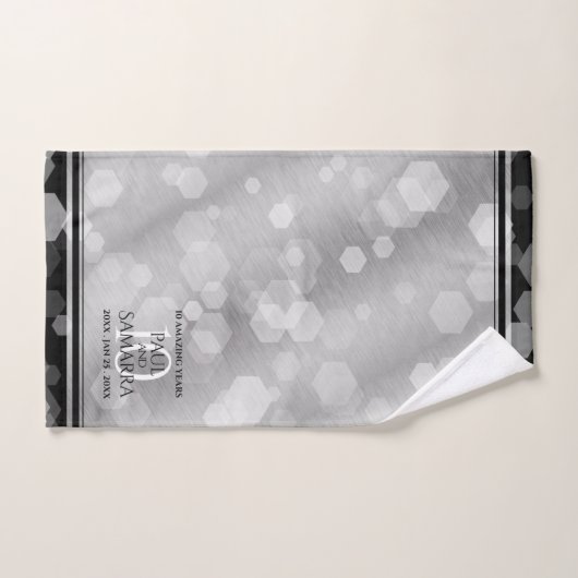 Elegant 10th Tin Wedding Jubileum Bad Handdoek (Handdoek)