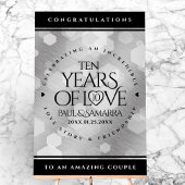 Elegant 10th Tin Wedding Jubileum Celebration Acryl Bord