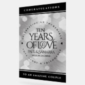 Elegant 10th Tin Wedding Jubileum Celebration Acryl Bord (Hoek)