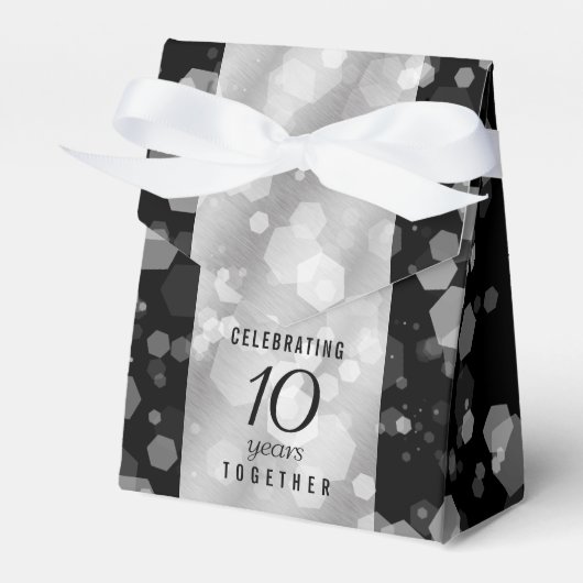 Elegant 10th Tin Wedding Jubileum Celebration Bedankdoosjes (Voorkant Zijde)