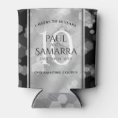 Elegant 10th Tin Wedding Jubileum Celebration Blikjeskoeler (Voorkant)