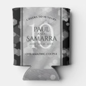 Elegant 10th Tin Wedding Jubileum Celebration Blikjeskoeler (Achterkant)