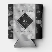 Elegant 10th Tin Wedding Jubileum Celebration Blikjeskoeler (Voorkant)