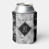 Elegant 10th Tin Wedding Jubileum Celebration Blikjeskoeler (Blikje Achterkant)