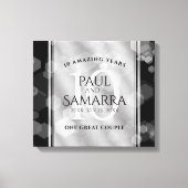 Elegant 10th Tin Wedding Jubileum Celebration Canvas Afdruk (Voorkant)