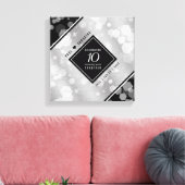 Elegant 10th Tin Wedding Jubileum Celebration Canvas Afdruk (Insitu (Woonkamer))