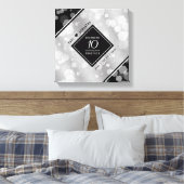 Elegant 10th Tin Wedding Jubileum Celebration Canvas Afdruk (Insitu (Slaapkamer))