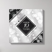 Elegant 10th Tin Wedding Jubileum Celebration Canvas Afdruk (Voorkant)