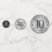 Elegant 10th Tin Wedding Jubileum Celebration Confetti (Voorkanten)