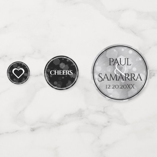 Elegant 10th Tin Wedding Jubileum Celebration Confetti (Achterkanten)