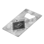 Elegant 10th Tin Wedding Jubileum Celebration Creditkaart Flessenopener (Achterkant Gekanteld)