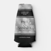 Elegant 10th Tin Wedding Jubileum Celebration Flesjeskoeler (Voorkant)