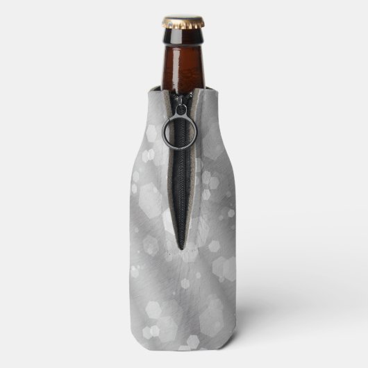 Elegant 10th Tin Wedding Jubileum Celebration Flesjeskoeler (Fles Achterkant)