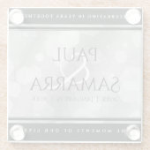 Elegant 10th Tin Wedding Jubileum Celebration Glazen Onderzetter (Achterkant)