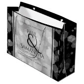 Elegant 10th Tin Wedding Jubileum Celebration Groot Cadeauzakje (Voorkant Gekanteld)