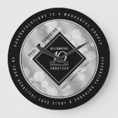 Elegant 10th Tin Wedding Jubileum Celebration Grote Klok (Voorkant)