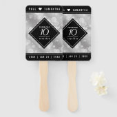 Elegant 10th Tin Wedding Jubileum Celebration Handwaaier (Voorkant en achterkant)