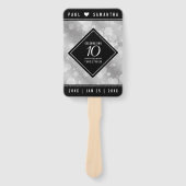 Elegant 10th Tin Wedding Jubileum Celebration Handwaaier (Voorkant)