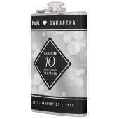 Elegant 10th Tin Wedding Jubileum Celebration Heupfles (Links)