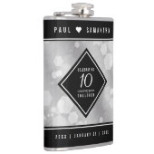 Elegant 10th Tin Wedding Jubileum Celebration Heupfles (Rechts)