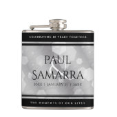 Elegant 10th Tin Wedding Jubileum Celebration Heupfles (Voorkant)