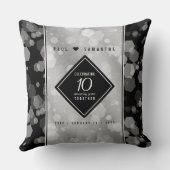 Elegant 10th Tin Wedding Jubileum Celebration Kussen (Achterkant)