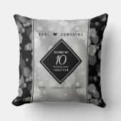 Elegant 10th Tin Wedding Jubileum Celebration Kussen (Voorkant)
