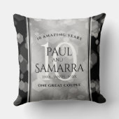 Elegant 10th Tin Wedding Jubileum Celebration Kussen (Achterkant)