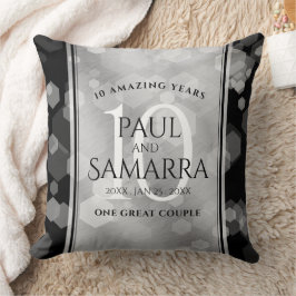 Elegant 10th Tin Wedding Jubileum Celebration Kussen