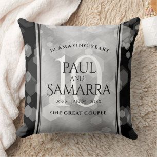 Elegant 10th Tin Wedding Jubileum Celebration Kussen