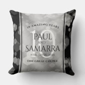 Elegant 10th Tin Wedding Jubileum Celebration Kussen (Voorkant)