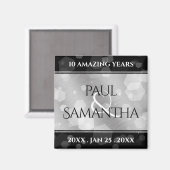 Elegant 10th Tin Wedding Jubileum Celebration Magneet (Voorkant / Achterkant)